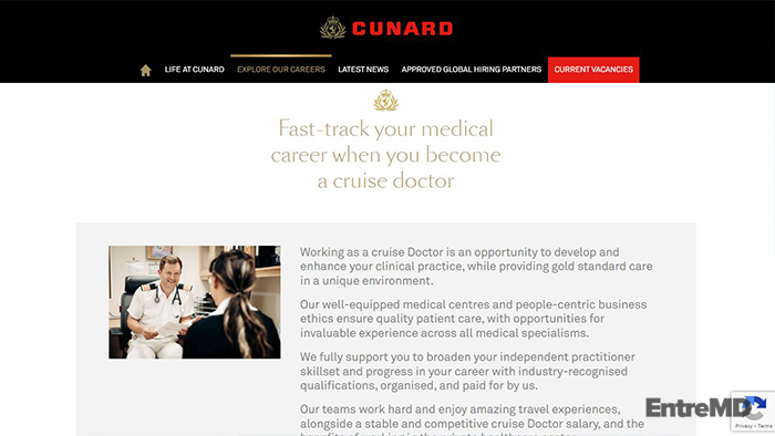 Cunard Cruise Line Medical Career