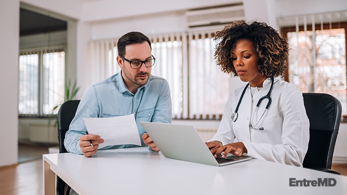 An Expert Medical Witness Working on a Case